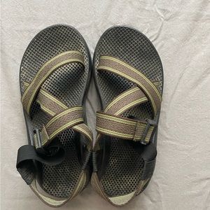 Chacos with Green Simple Straps